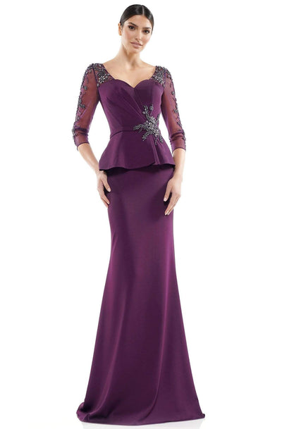 Marsoni by Colors - MV1037 Embellished Sweetheart Trumpet Dress Mother of the Bride Dresses 6 / Eggplant