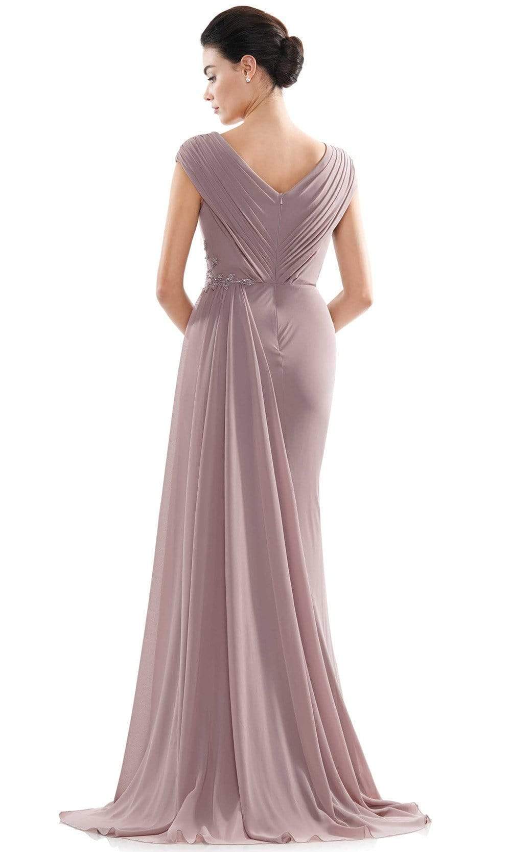 Marsoni by Colors - MV1080 Cap Sleeve Foliage Beaded Sheath Gown Mother of the Bride Dresses