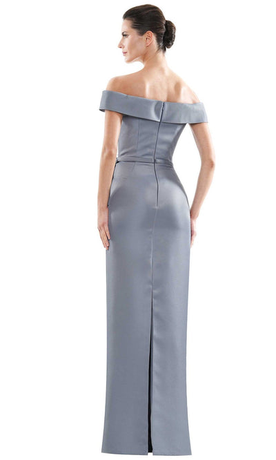 Marsoni by Colors - MV1087 Off Shoulder Beaded Ruffle Accented Gown Mother of the Bride Dresses