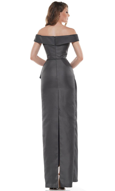 Marsoni by Colors - MV1087 Off Shoulder Beaded Ruffle Accented Gown Mother of the Bride Dresses