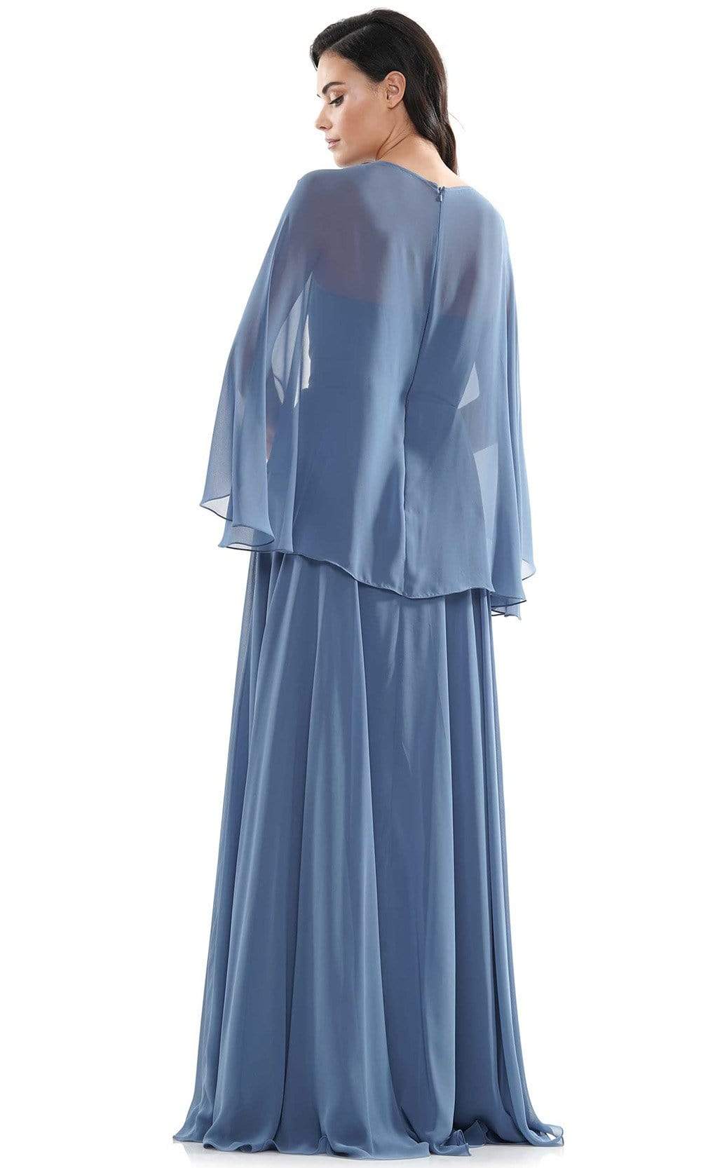 Marsoni by Colors - MV1094 Capelet Sleeve Beaded Chiffon A-Line Gown Mother of the Bride Dresses