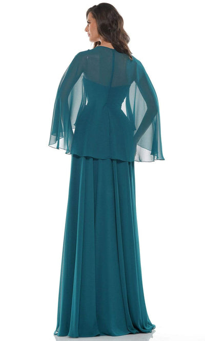 Marsoni by Colors - MV1094 Capelet Sleeve Beaded Chiffon A-Line Gown Mother of the Bride Dresses