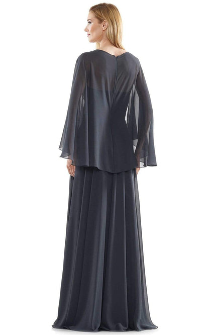 Marsoni by Colors - MV1094 Capelet Sleeve Beaded Chiffon A-Line Gown Mother of the Bride Dresses