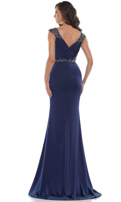 Marsoni by Colors - MV1101 Jeweled Cap Sleeve Mermaid Gown Mother of the Bride Dresses