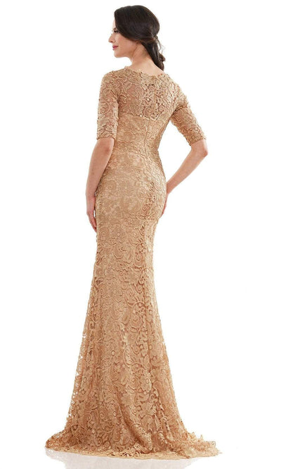 Marsoni by Colors - MV1117 Embroidered Lace Trumpet Dress Mother of the Bride Dresses