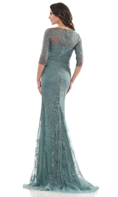 Marsoni by Colors - MV1127 Fitted Beaded Waist Evening Dress Mother of the Bride Dresses