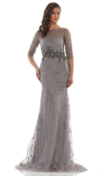 Marsoni by Colors - MV1127 Fitted Beaded Waist Evening Dress Mother of the Bride Dresses 4 / Taupe