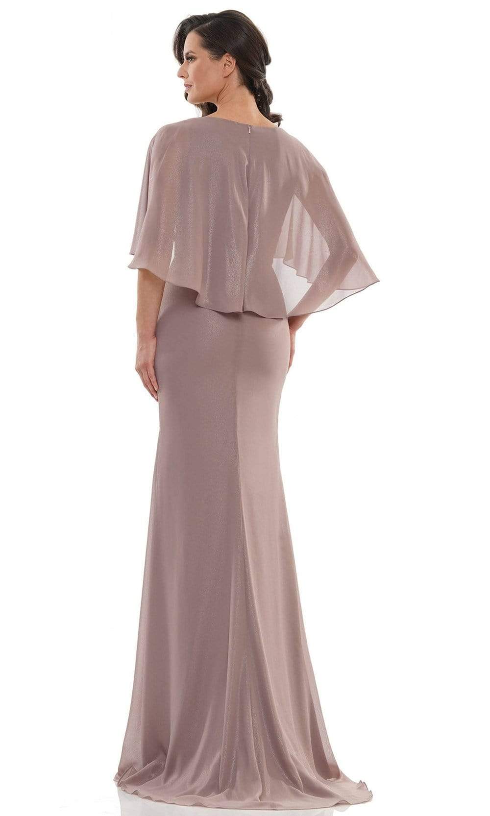 Marsoni by Colors - MV1130 Glittered Fabric Poncho Sheath Gown Mother of the Bride Dresses