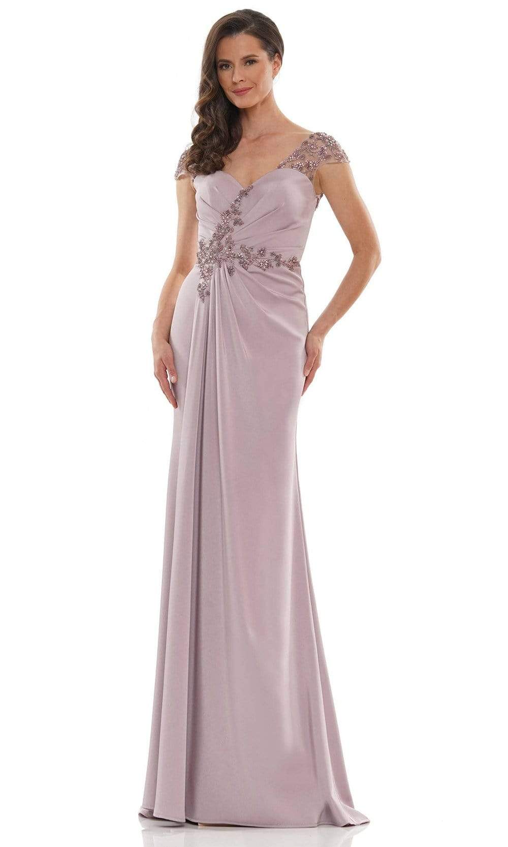 Marsoni by Colors - MV1133 Crystal Beaded Sheath Gown Mother of the Bride Dresses 4 / Dusty Rose