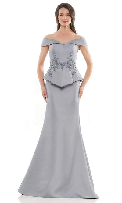Marsoni by Colors - MV1141 Fitted Trumpet Evening Dress Mother of the Bride Dresses 4 / Off White