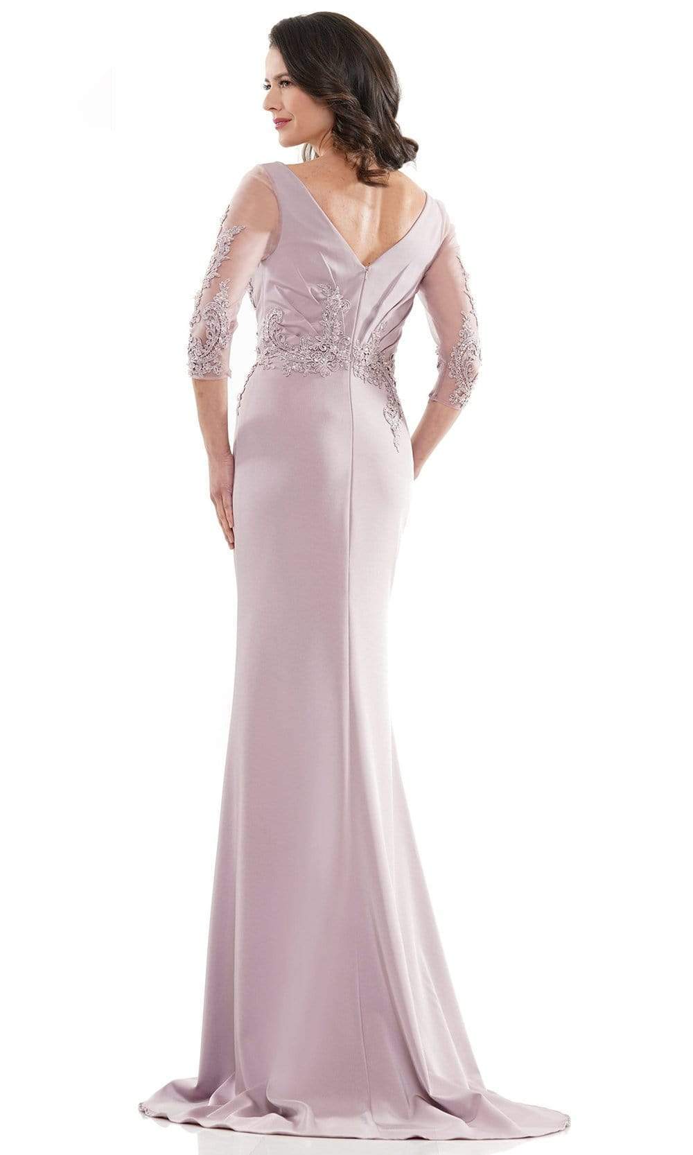 Marsoni by Colors - MV1145 Embroidery Detailed Polished Gown Mother of the Bride Dresses