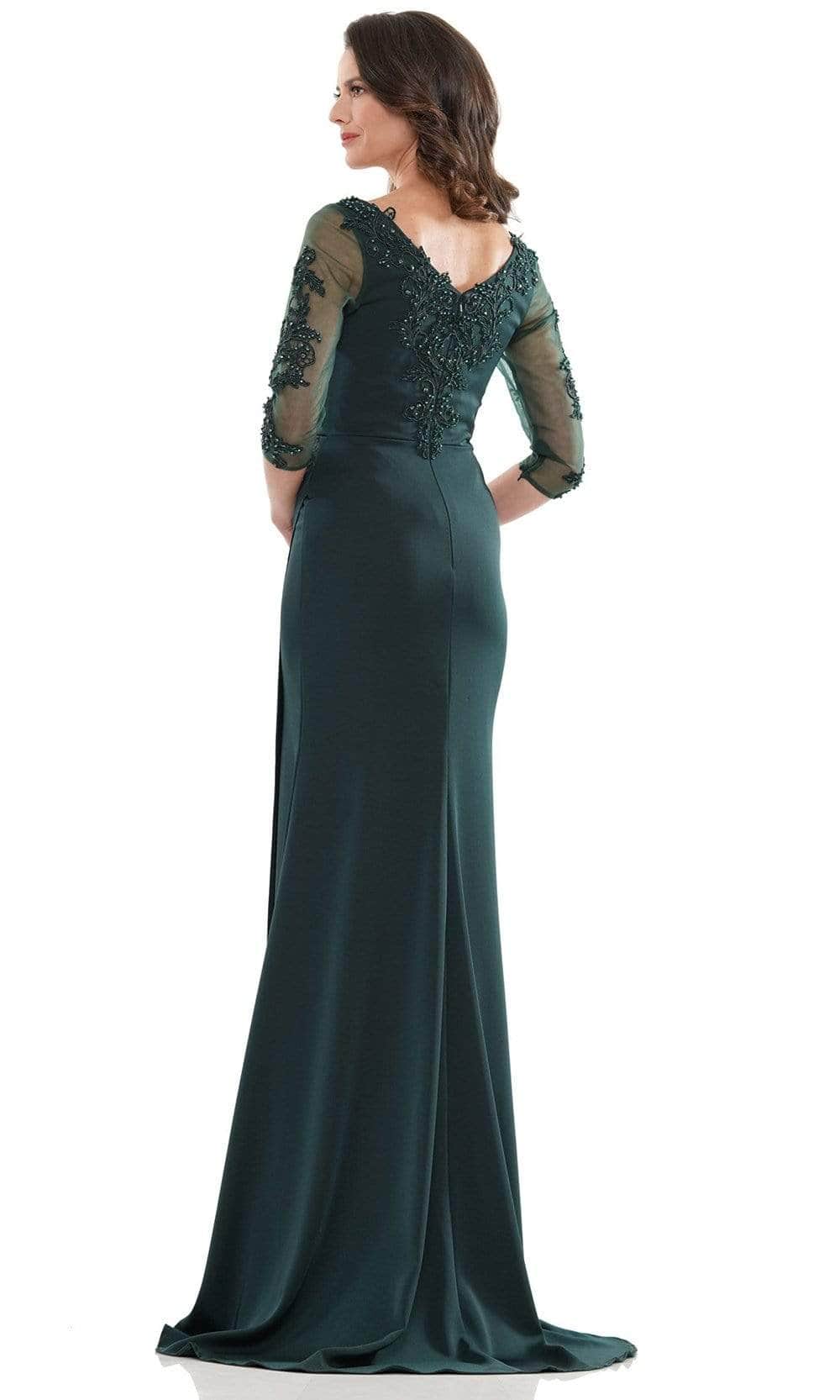 Marsoni by Colors MV1146 - Quarter Sleeve Lace Formal Gown Mother of the Bride Dresses 10 / Taupe