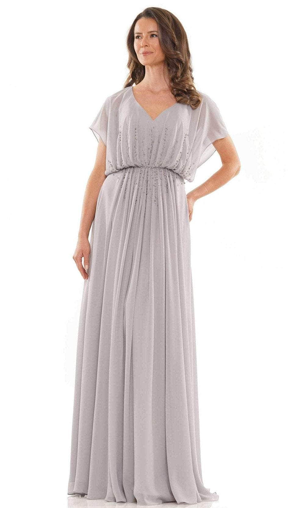 Marsoni by Colors MV1156 - Jeweled Chiffon Formal Dress Special Occasion Dress 6 / Grey