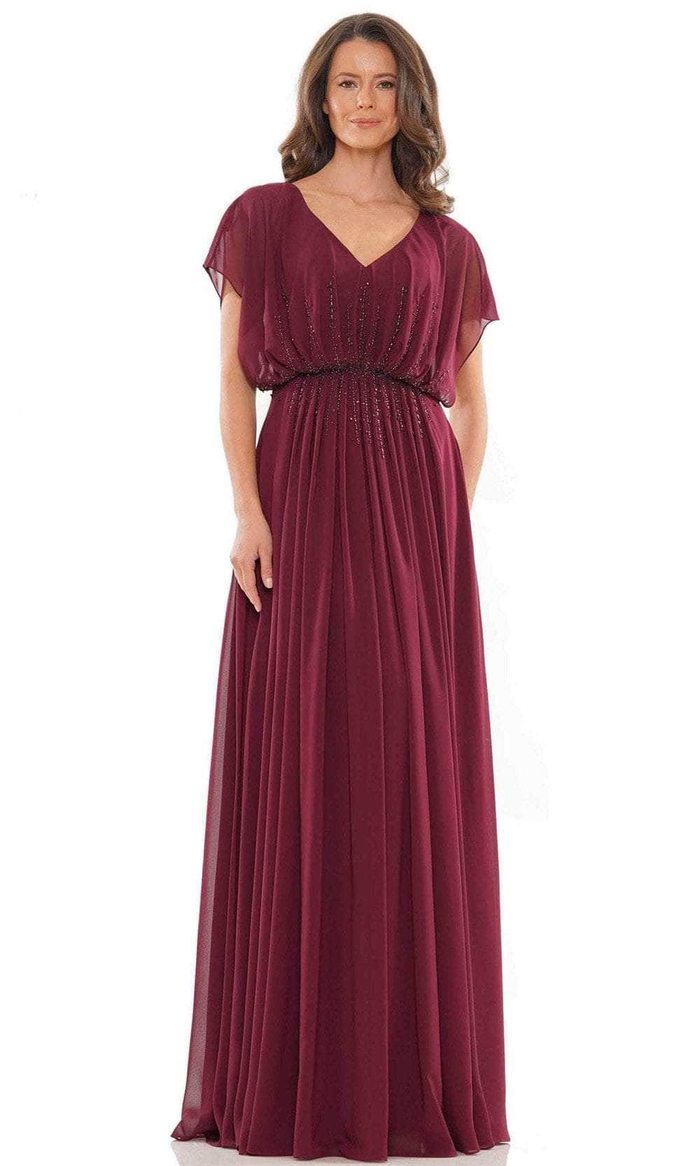 Marsoni by Colors MV1156 - Jeweled Chiffon Formal Dress Special Occasion Dress 6 / Wine