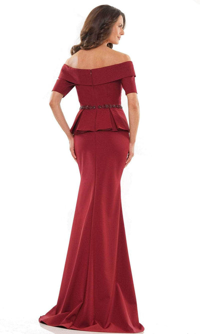 Marsoni by Colors MV1158 - Off-Shoulder Peplum Evening Gown Special Occasion Dress