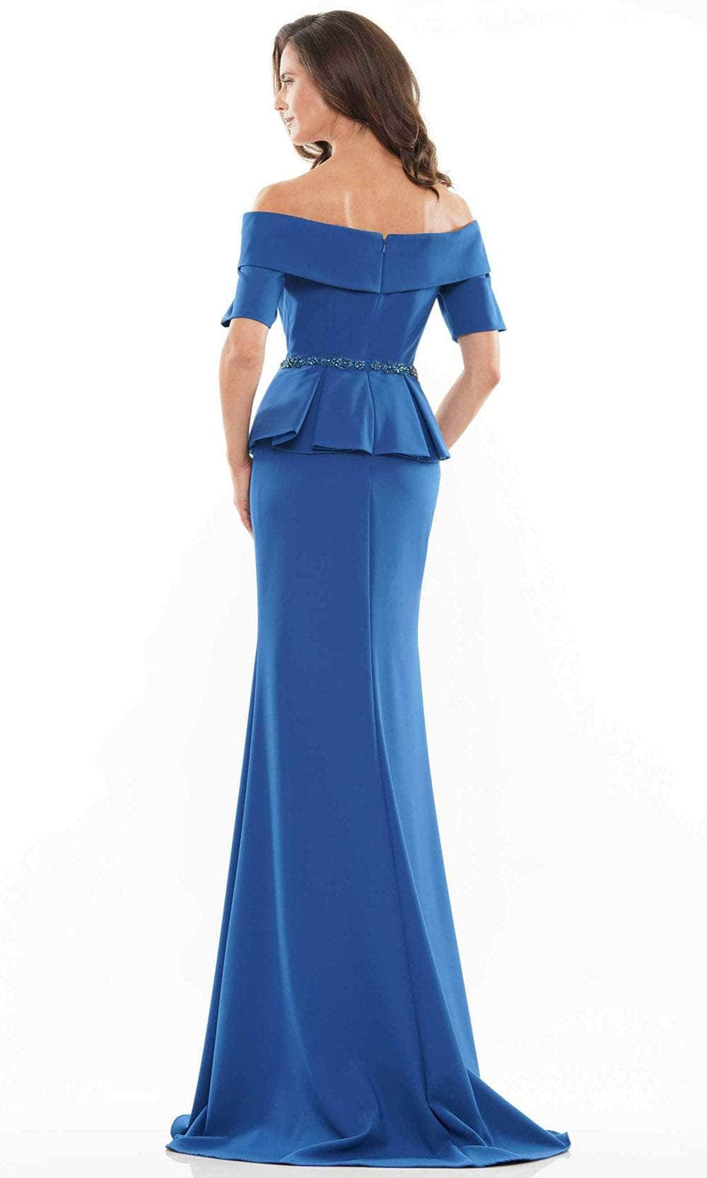 Marsoni by Colors MV1158 - Off-Shoulder Peplum Evening Gown Special Occasion Dress
