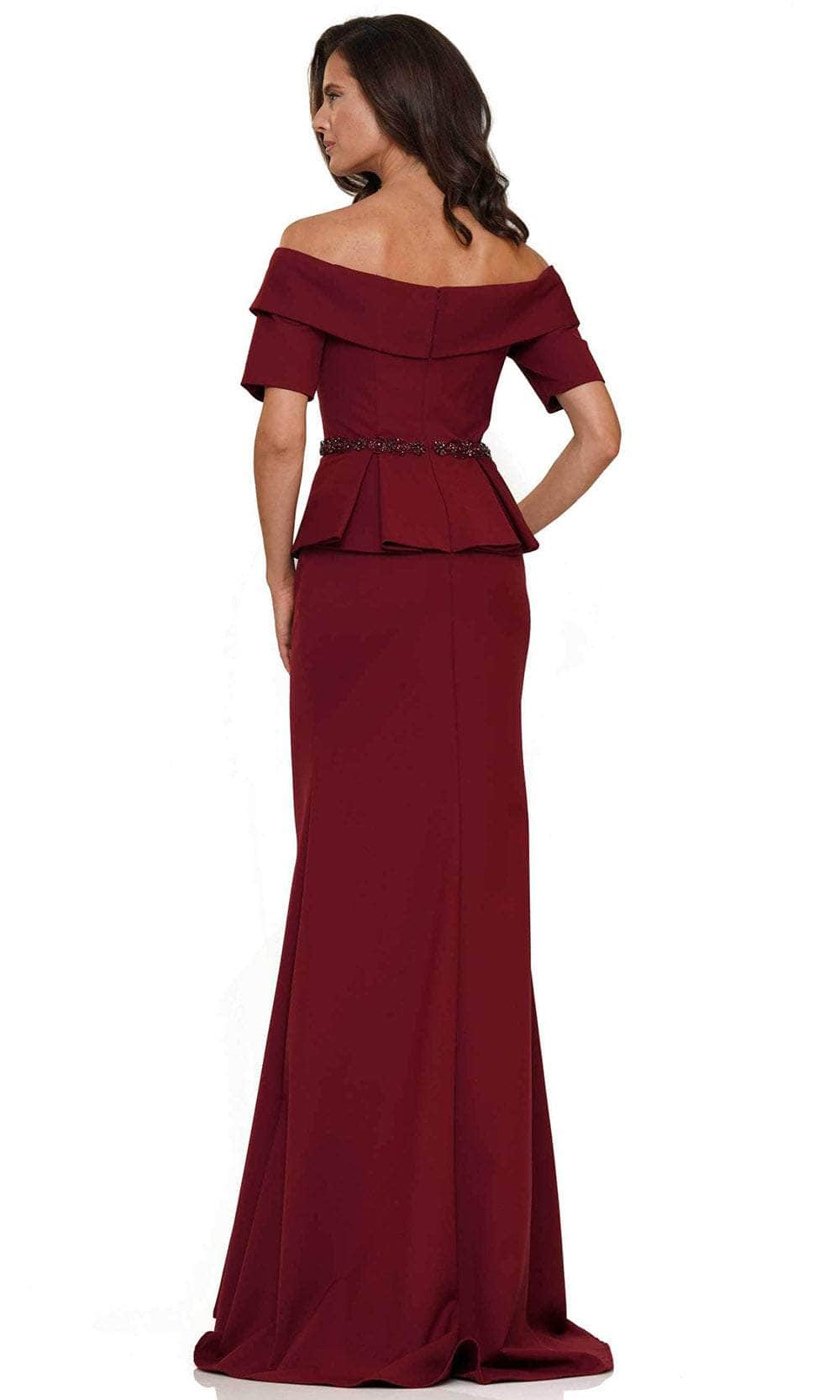 Marsoni by Colors MV1158 - Off-Shoulder Peplum Evening Gown Special Occasion Dress