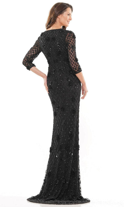 Marsoni by Colors MV1196 - Quarter Sleeve Floral Evening Gown Special Occasion Dress