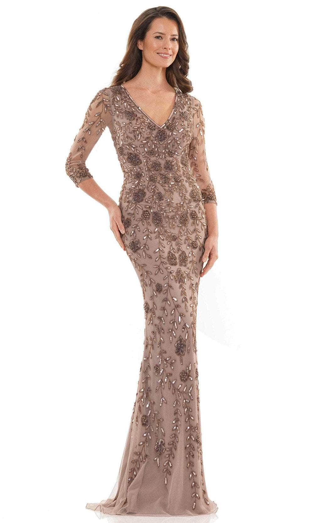 Marsoni by Colors MV1197 - Long Sleeve V-Neck Long Dress Special Occasion Dress