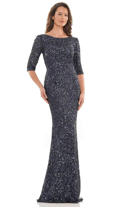 Marsoni by Colors MV1198 - Scoop Back Beaded Evening Dress Special Occasion Dress 4 / Midnight