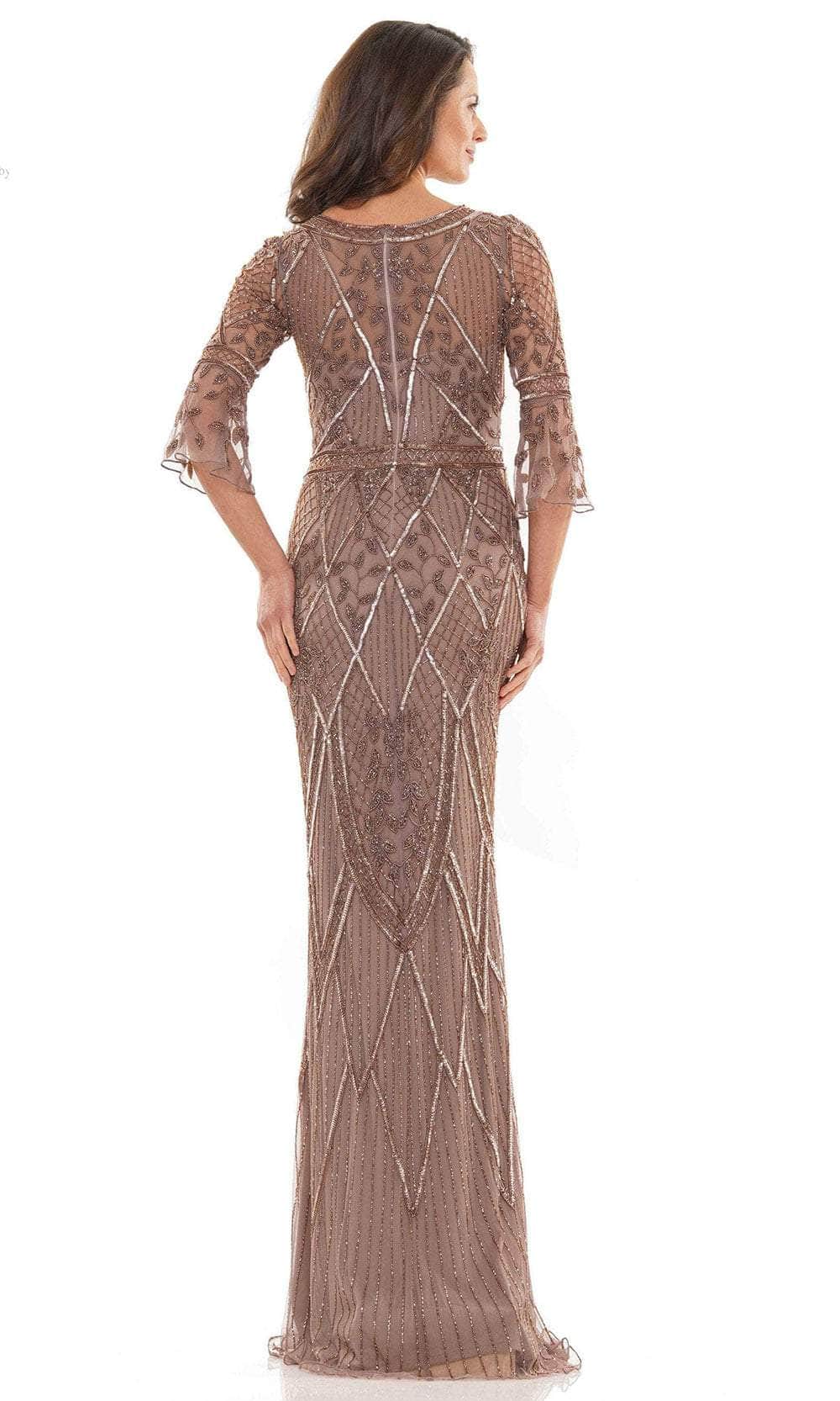 Marsoni by Colors MV1202 - Flounce Sleeve Beaded Evening Gown Special Occasion Dress