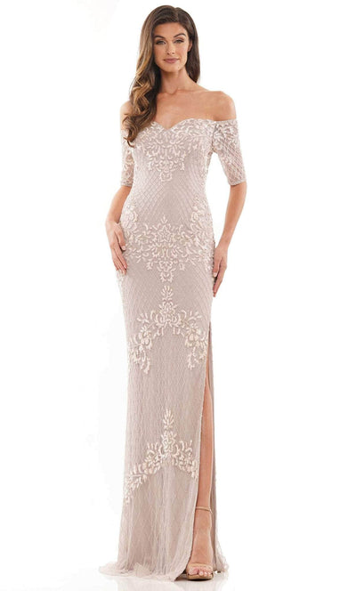 Marsoni by Colors MV1205 - Off-Shoulder Sweetheart Formal Dress Special Occasion Dress 6 / Platinum