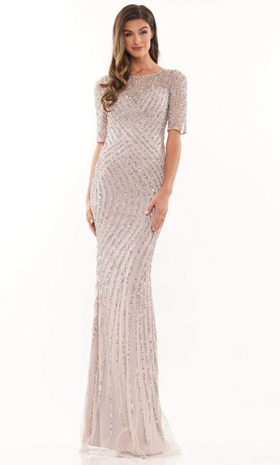 Marsoni by Colors MV1209 - Beaded Mesh Formal Dress Special Occasion Dress 6 / Dusty Rose