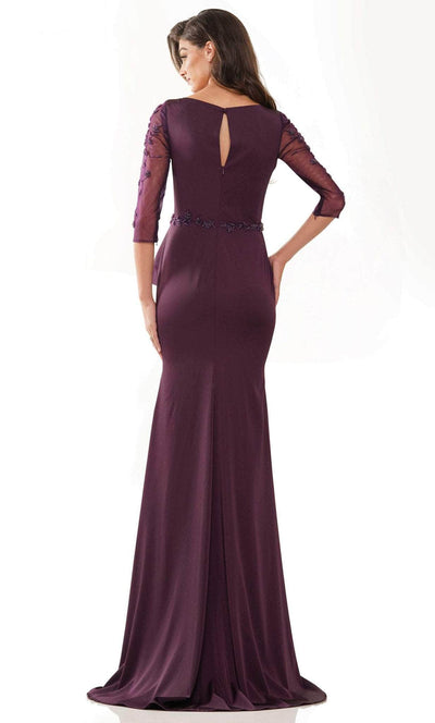 Marsoni by Colors MV1231 - Mesh Quarter Sleeved Formal Dress Special Occasion Dress
