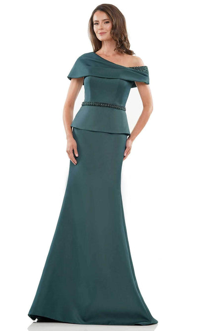 Marsoni by Colors MV1239 - Peplum Gown 4 / Deep Green