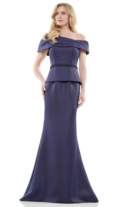 Marsoni by Colors MV1239 - Peplum Gown 8 / Navy