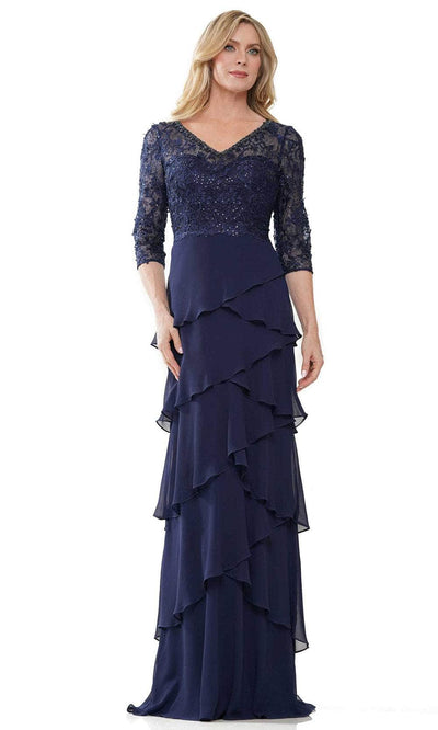 Marsoni by Colors MV1244 - Tiered Gown 6 / Navy