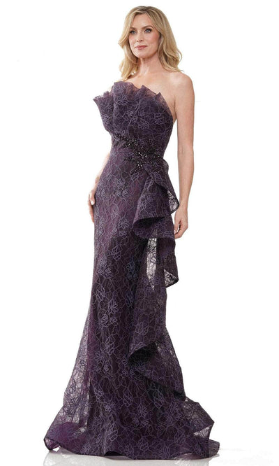 Marsoni by Colors MV1245 - Lace Gown 6 / Eggplant