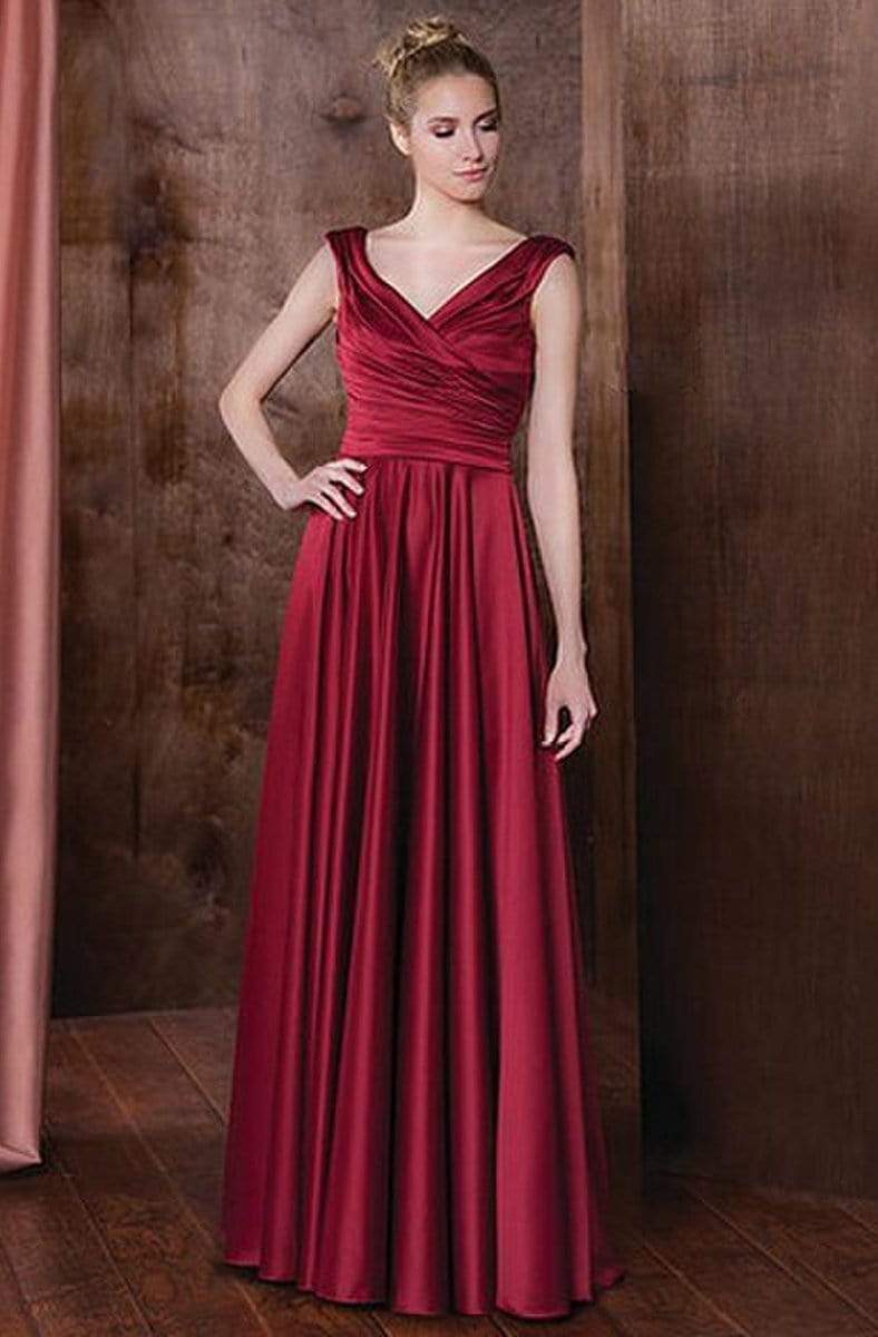 Marsoni by Colors - Ruched V-Neck A-Line Dress M198 - 1 pc Silver In Size 22 Available CCSALE