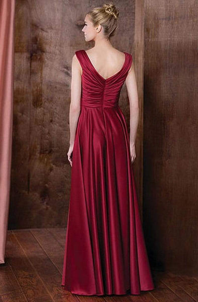 Marsoni by Colors - Ruched V-Neck A-Line Dress M198 - 1 pc Silver In Size 22 Available CCSALE