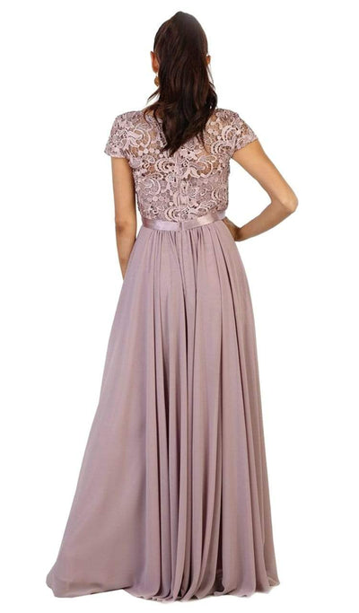 May Queen - A-line Lace Chiffon Evening Dress - 1 pc Navy in Size M and Mauve in size L Available CCSALE