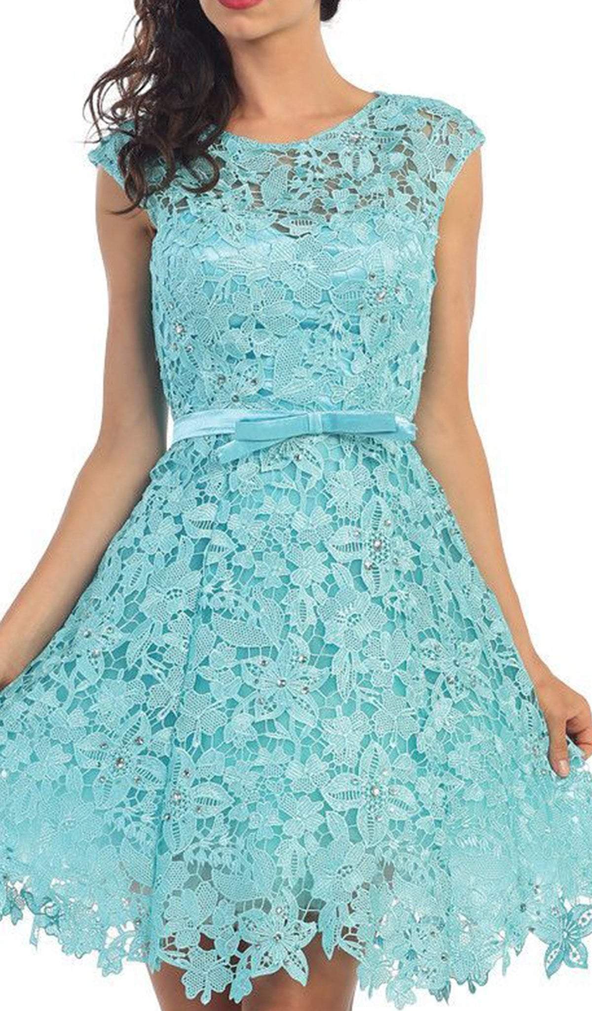 May Queen - Beaded Floral Cocktail Dress Special Occasion Dress
