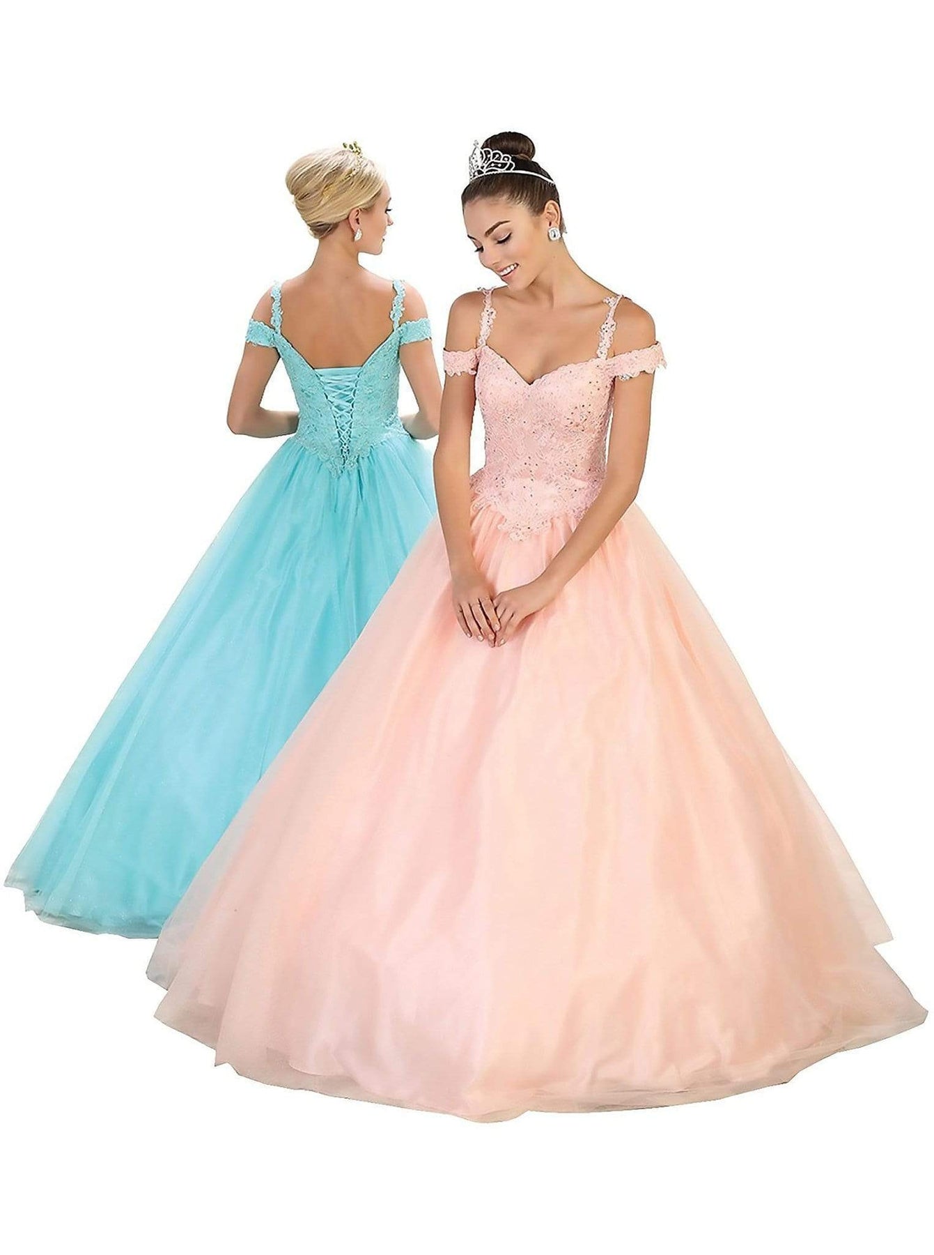 May Queen - Beaded Lace Sweetheart Quinceanera Ballgown Quinceanera Dresses 4 / Blush