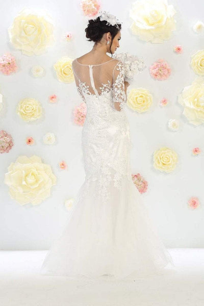 May Queen Bridal - Dazzling Embroidered Illusion Sweetheart Neck Mermaid Gown RQ7485 Wedding Dresses