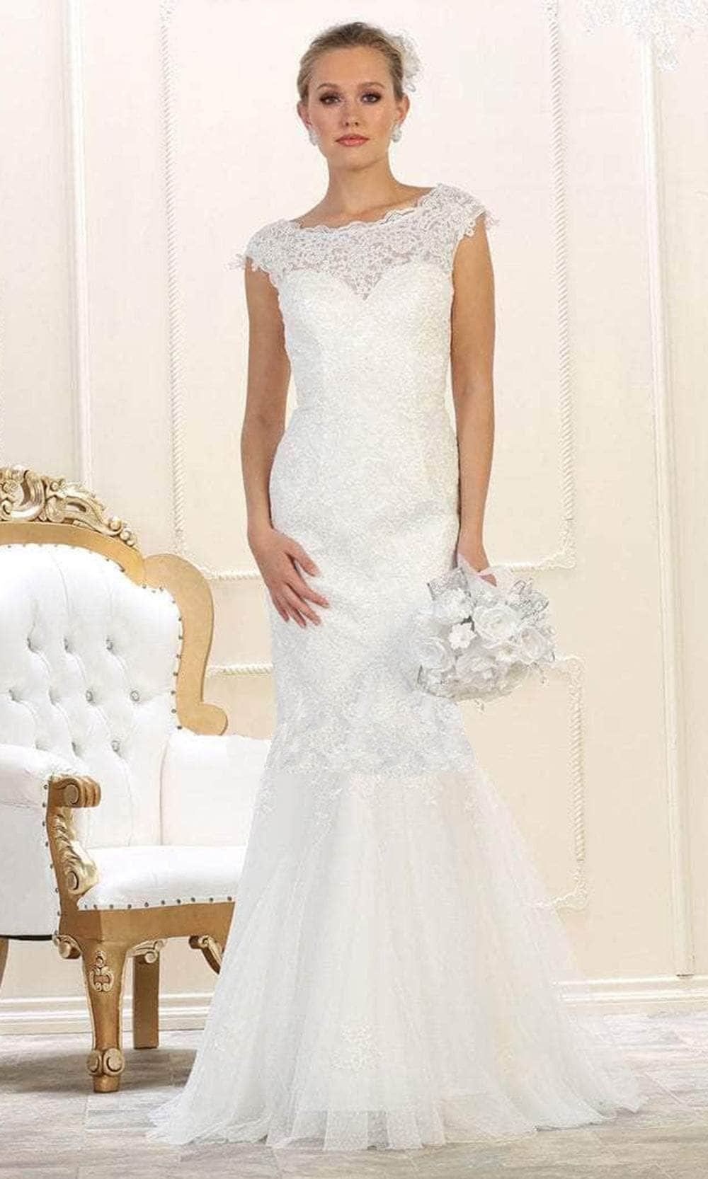 May Queen Bridal MQ1564B - Laced Mermaid Dress Bridal Dresses 22 / Ivory