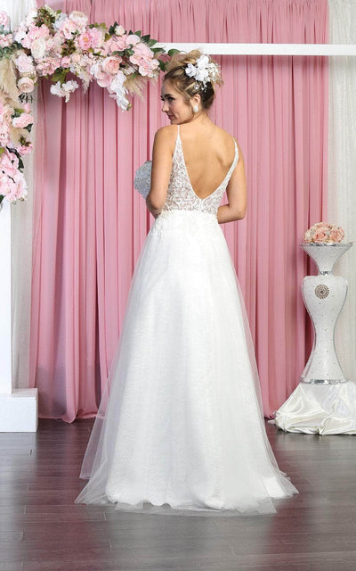May Queen Bridal RQ7886 - Thin Strap Embroidered Tulle Gown Special Occasion Dress