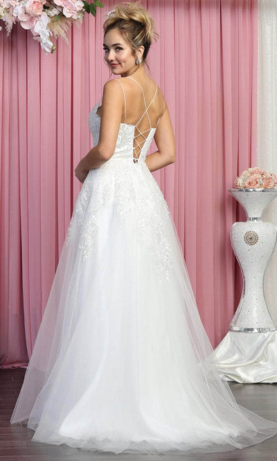 May Queen Bridal RQ7916 - Embellished V Neck A-Line Dress Special Occasion Dress