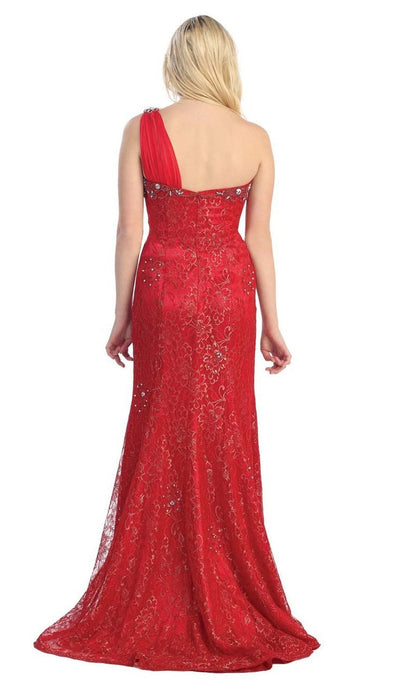 May Queen - Chiffon Sashed Floral Lace Evening Dress Special Occasion Dress