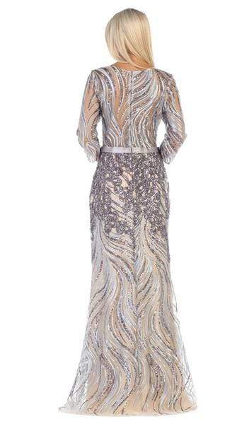 May Queen - Embellished Bateau Sheath Evening Dress RQ7686 - 1 pc Silver/Multi in Size 3XL Available CCSALE