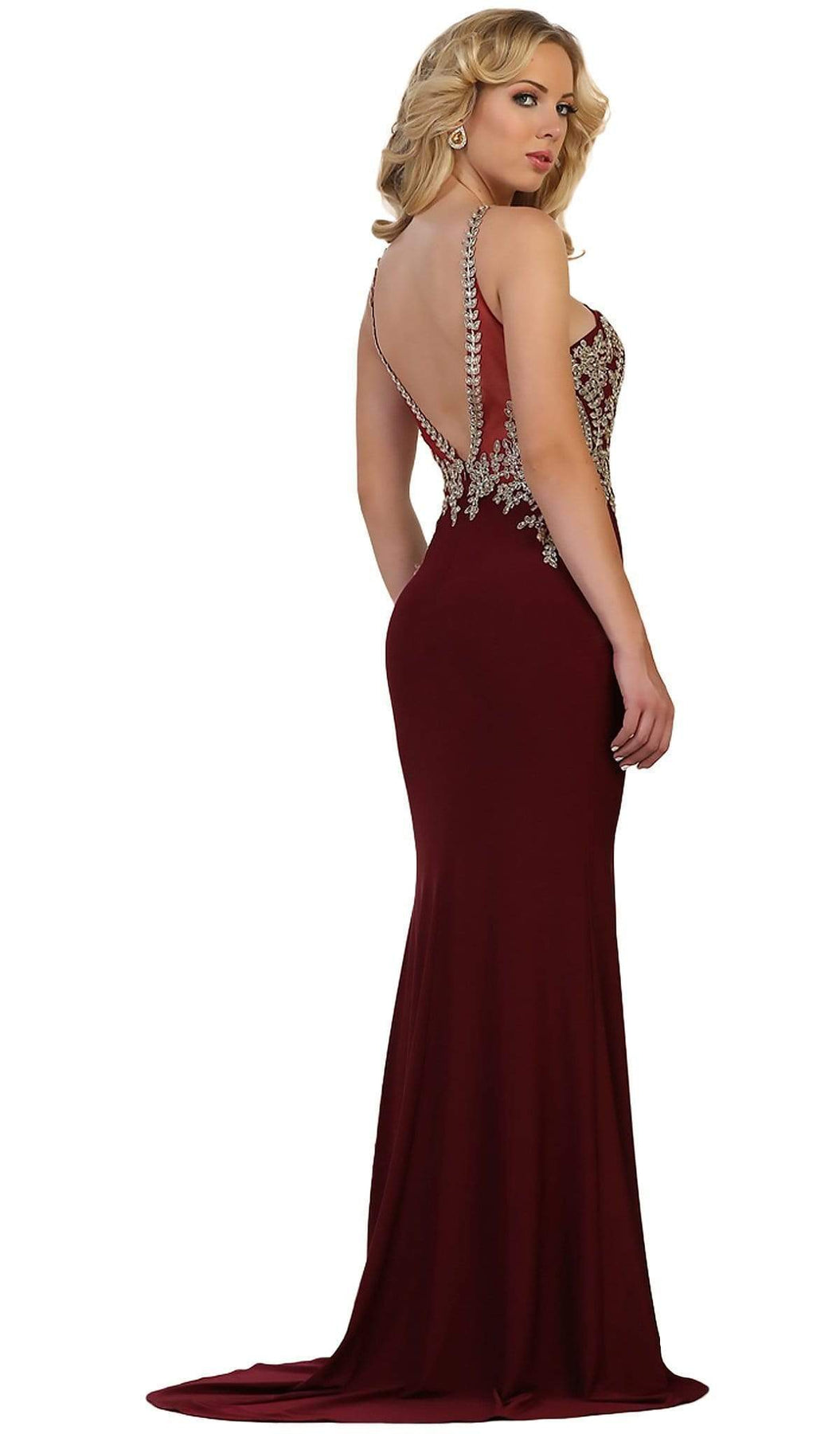 May Queen - Embellished Halter Sheath Evening Gown Special Occasion Dress