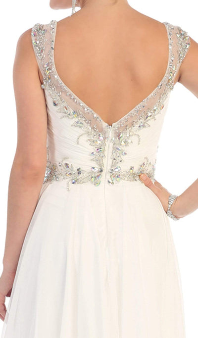 May Queen - Embellished V-neck A-line Prom Dress Special Occasion Dress