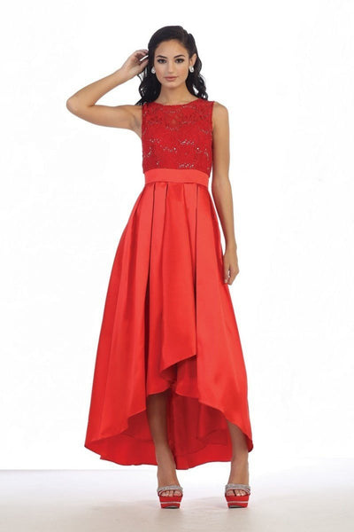 May Queen High Low Illusion Jewel A-line Dress MQ1411 CCSALE 16 / Blush