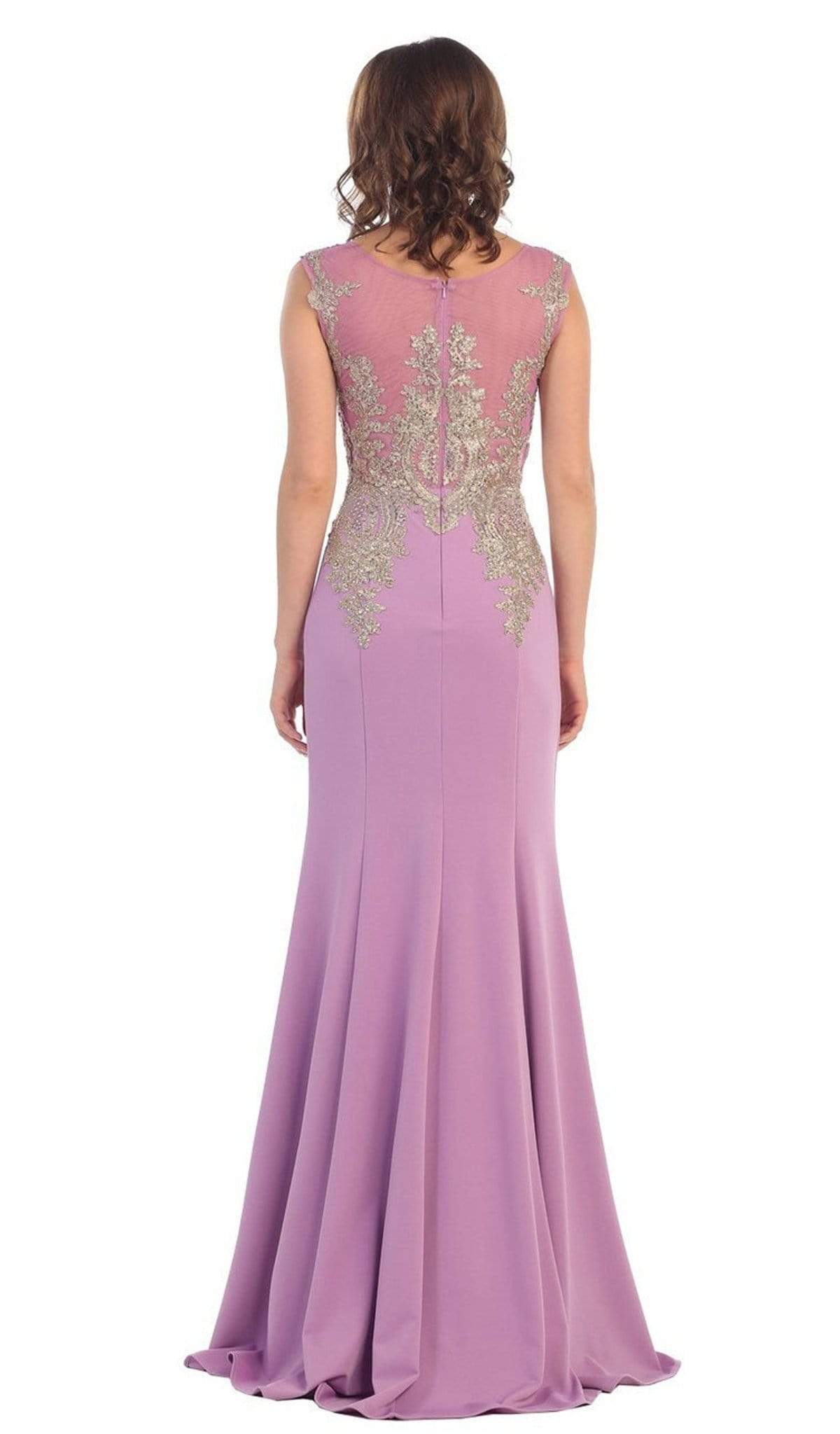 May Queen - Illusion Scoop Lace Prom Gown Special Occasion Dress