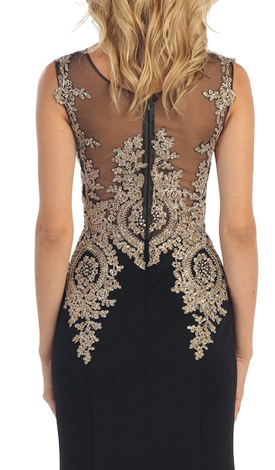 May Queen - Illusion Scoop Lace Prom Gown Special Occasion Dress