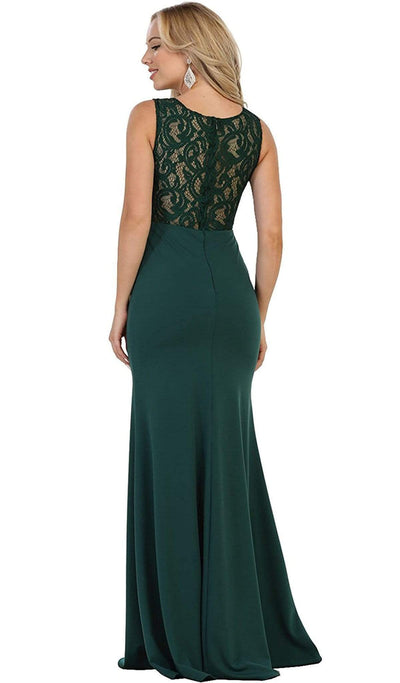 May Queen - Lace Bodice Illusion Paneled Sheath Evening Gown Special Occasion Dress