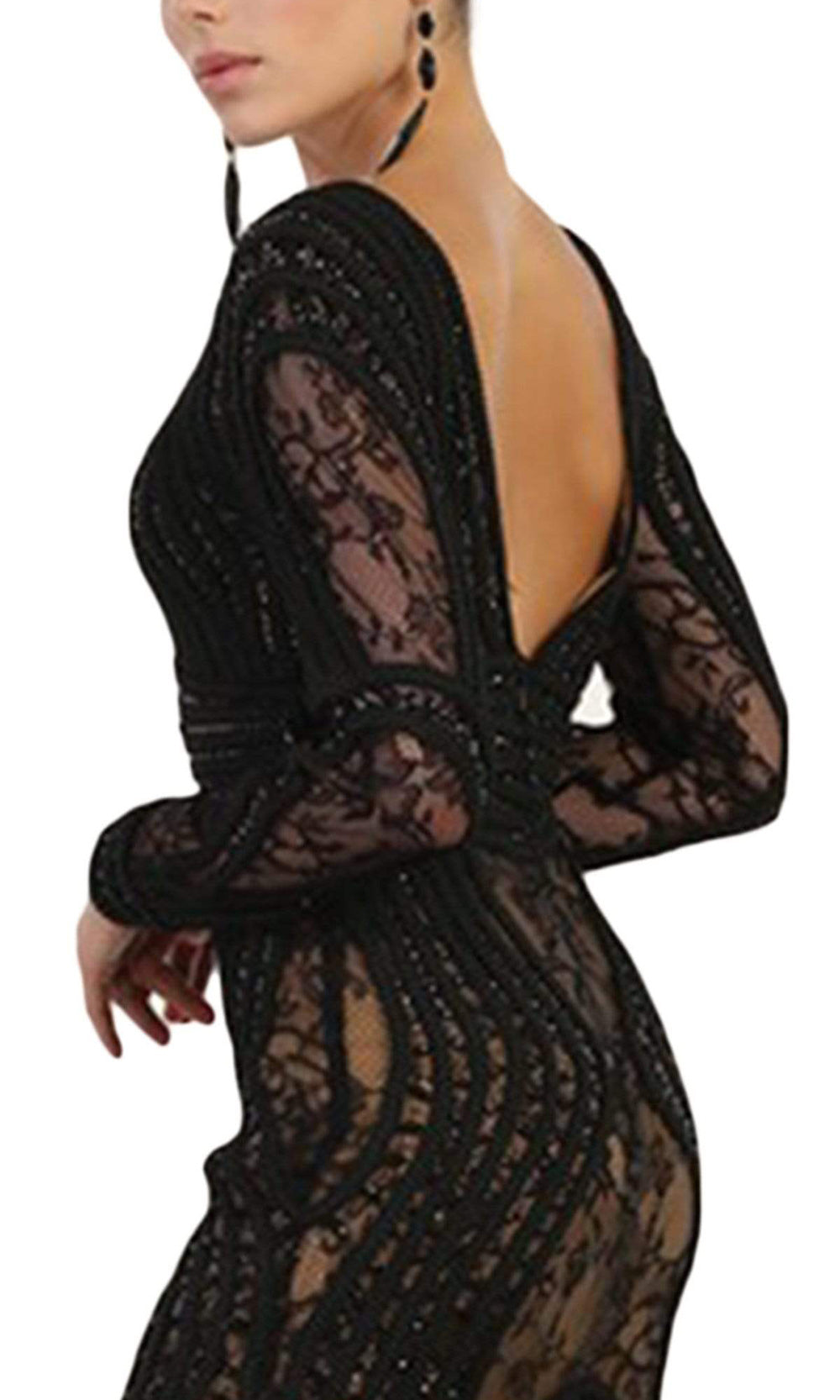 May Queen - Lace Embellished Bateau Mermaid Gown RQ7515 - 1 pc Black In Size 8 Available CCSALE 8 / Black